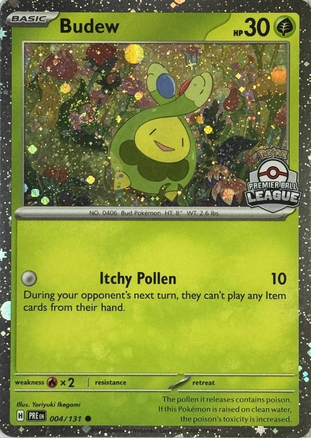 Prismatic Evolutions Budew [Premier-Ball-League-Judge] Pokémon card